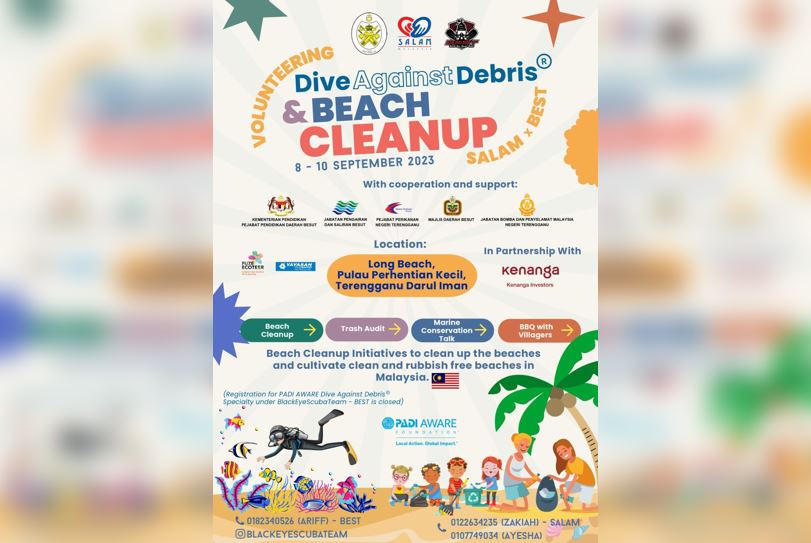 Penyelam skuba, SALAM, penduduk sedia ‘bersih’ sampah di laut, pantai