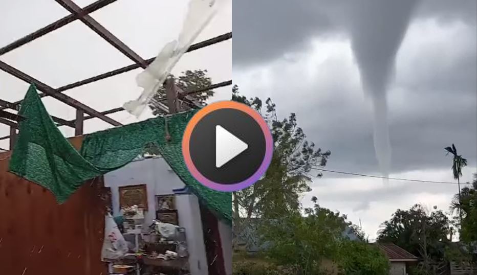 [VIDEO] ‘Belalai air’ turun di Kodiang, 10 rumah rosak