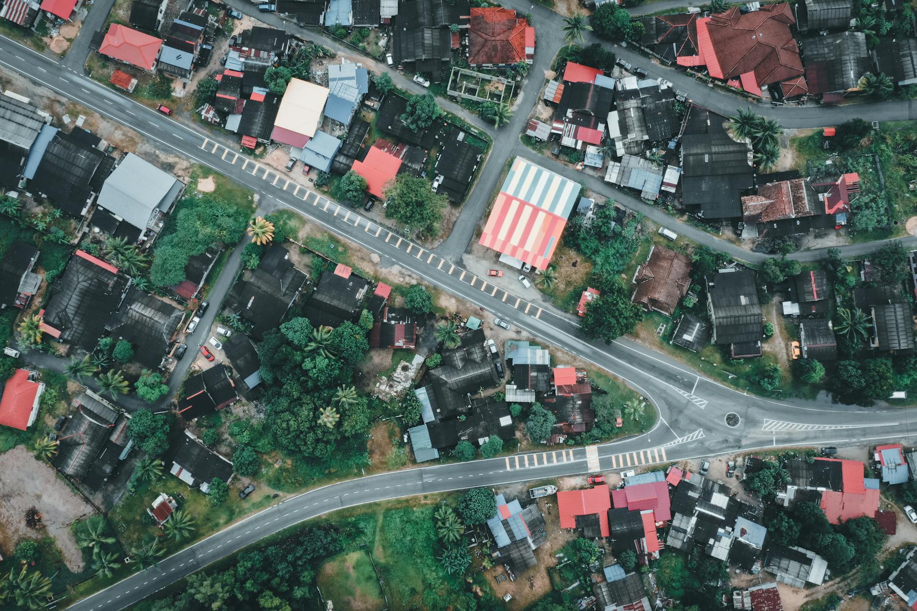 aerial view of a town
