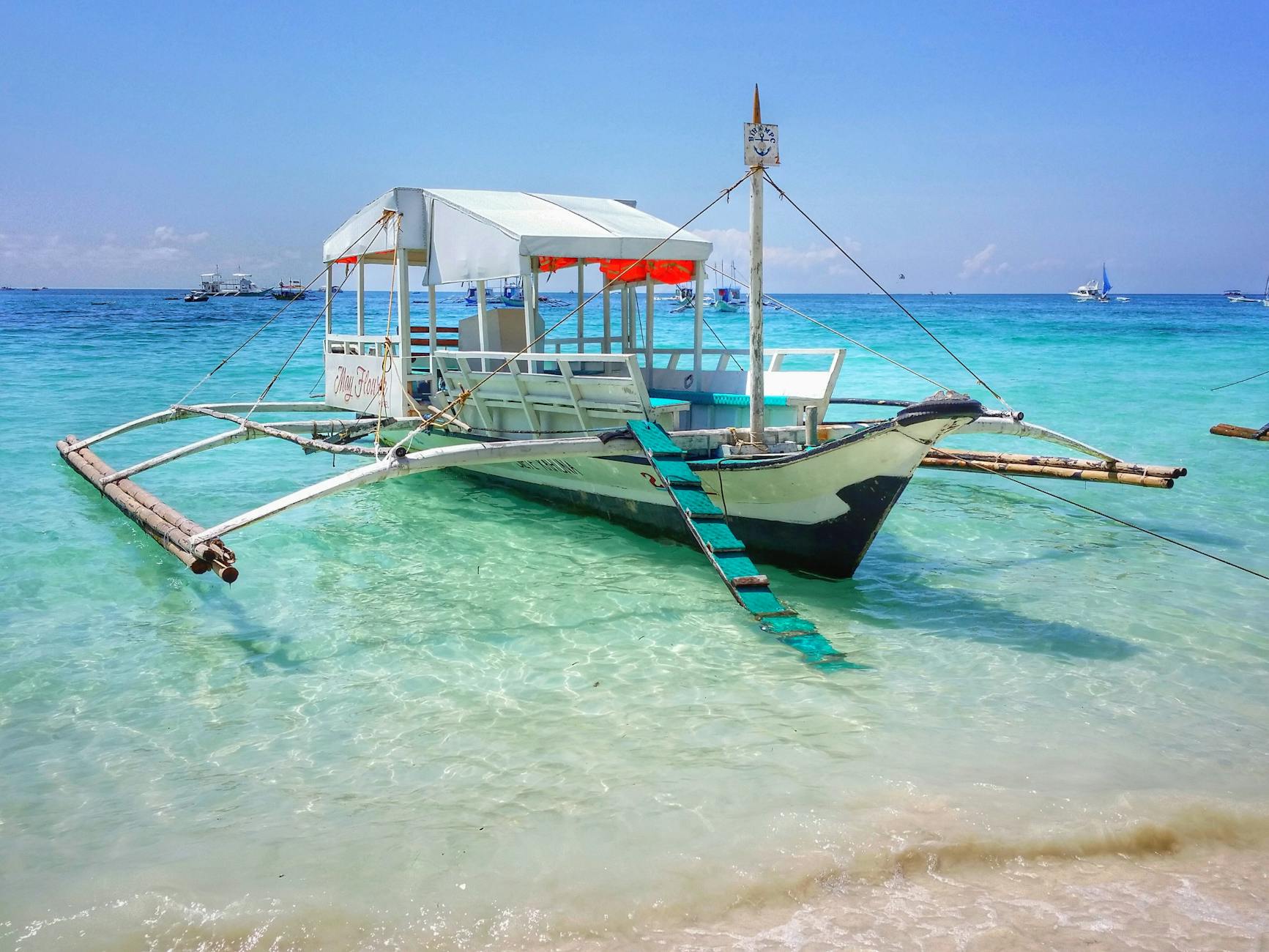 white wooden boat in seashore