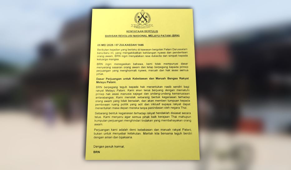 BRN nafi terlibat serang orang awam di Selatan Thai