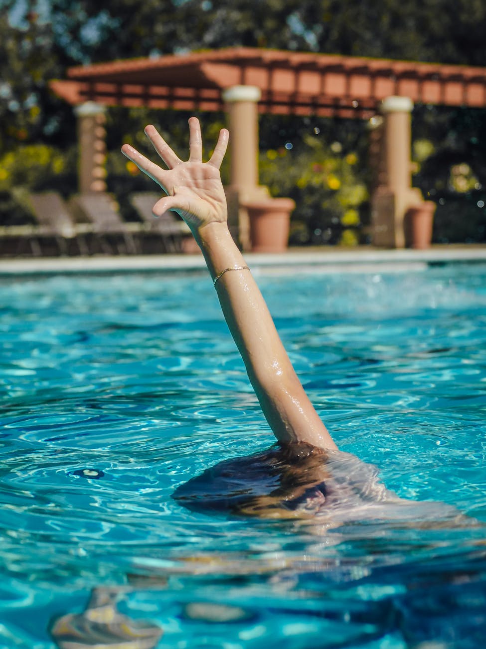 a woman in swimming pool